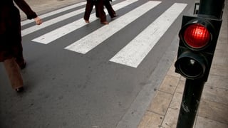 pedestrians crossing street