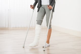woman on crutches